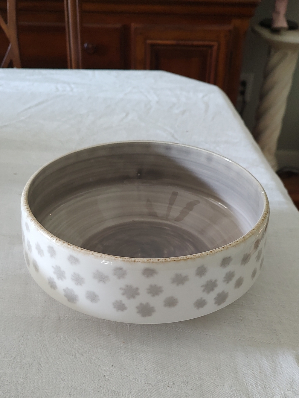 VIETRI EARTH FLOWER MEDIUM SHALLOW SERVING BOWL
